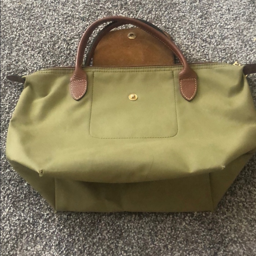 Green Longchamp mini purse